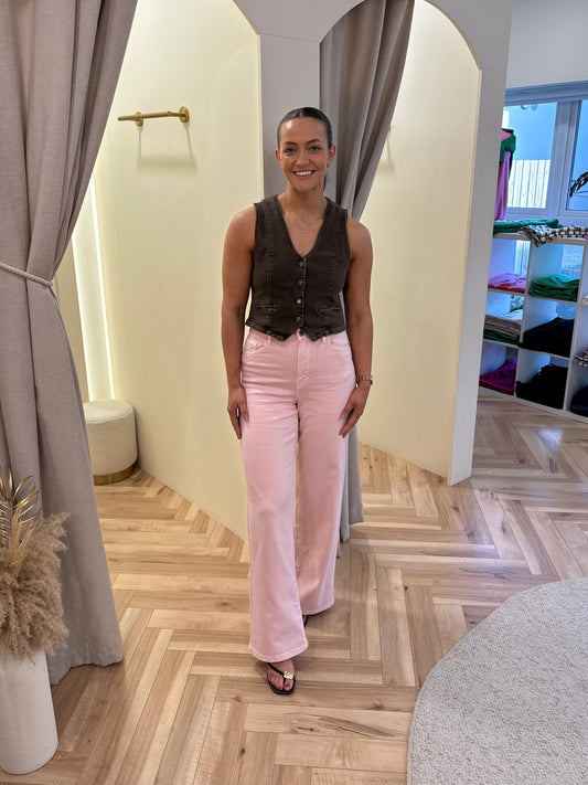 Brown denim waistcoat