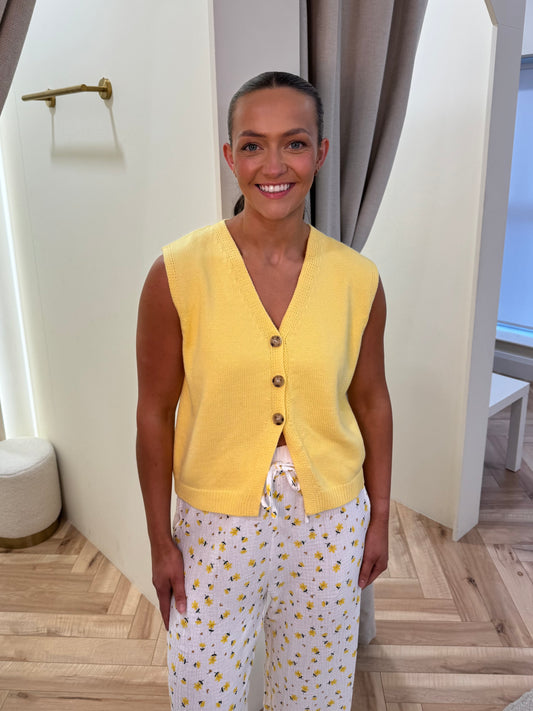 Zoe knit vest in yellow