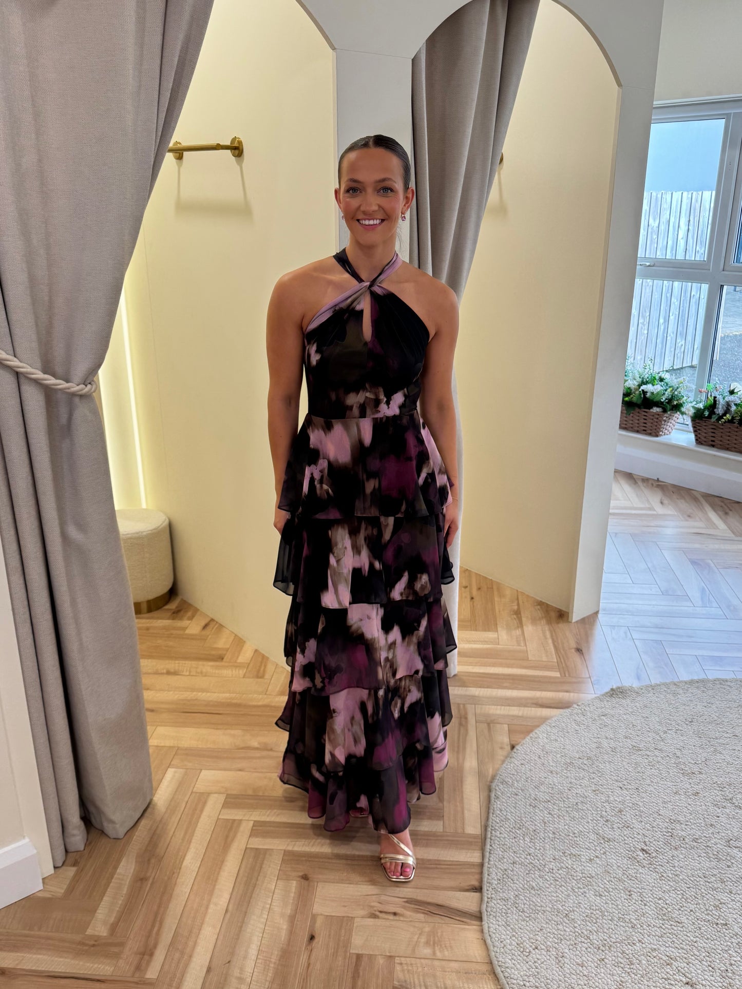 Hester Halter Neck Ruffle Maxi Dress