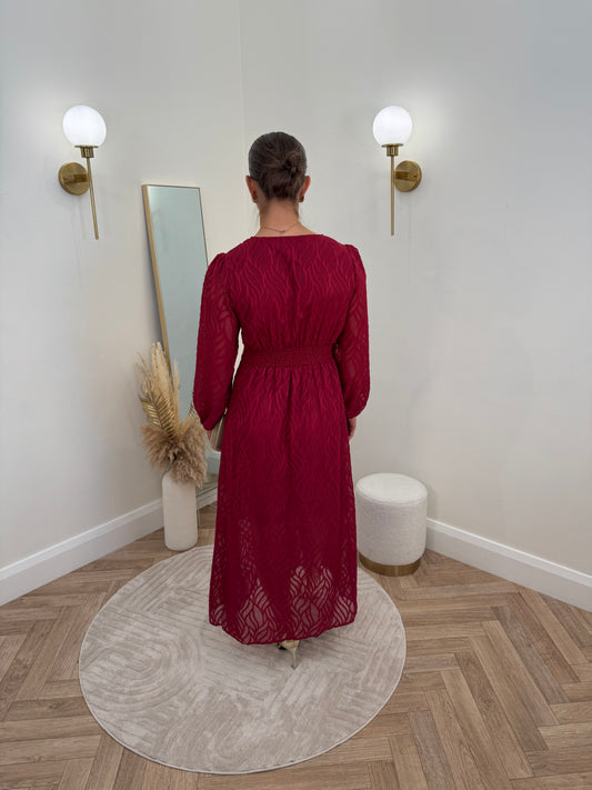 Adrina Dress in Cherry