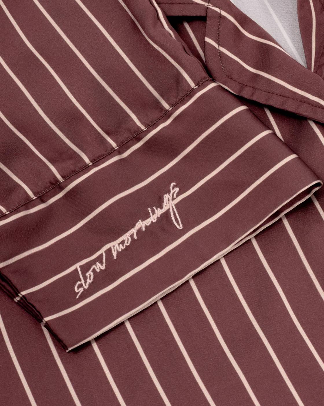 Stripe Print Pyjama Gift Set in Chocolate and Off White