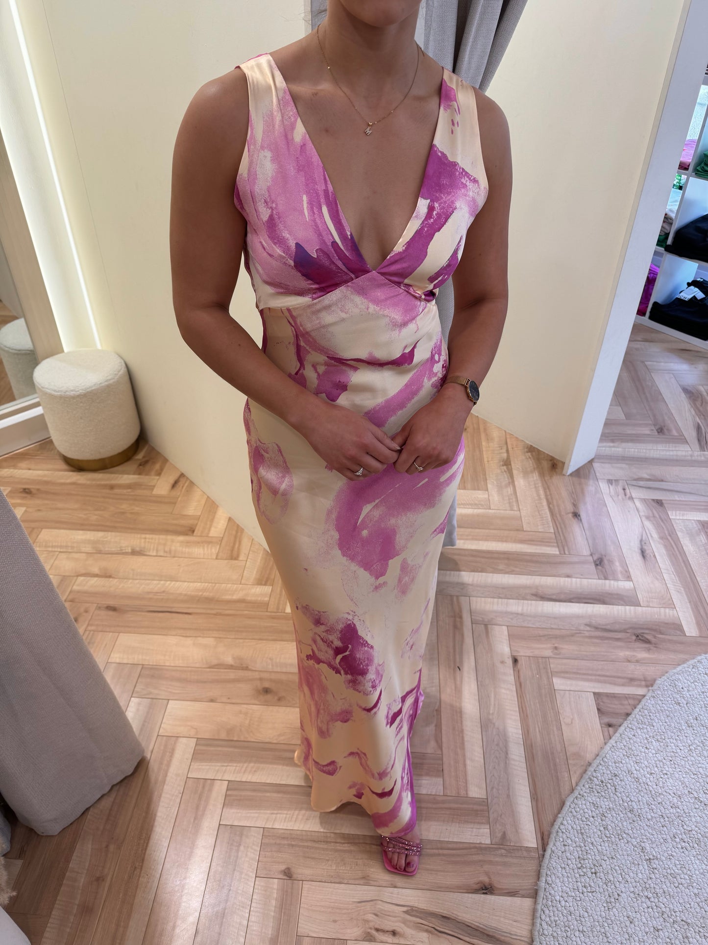 Aria Dress in Yellow & Pink