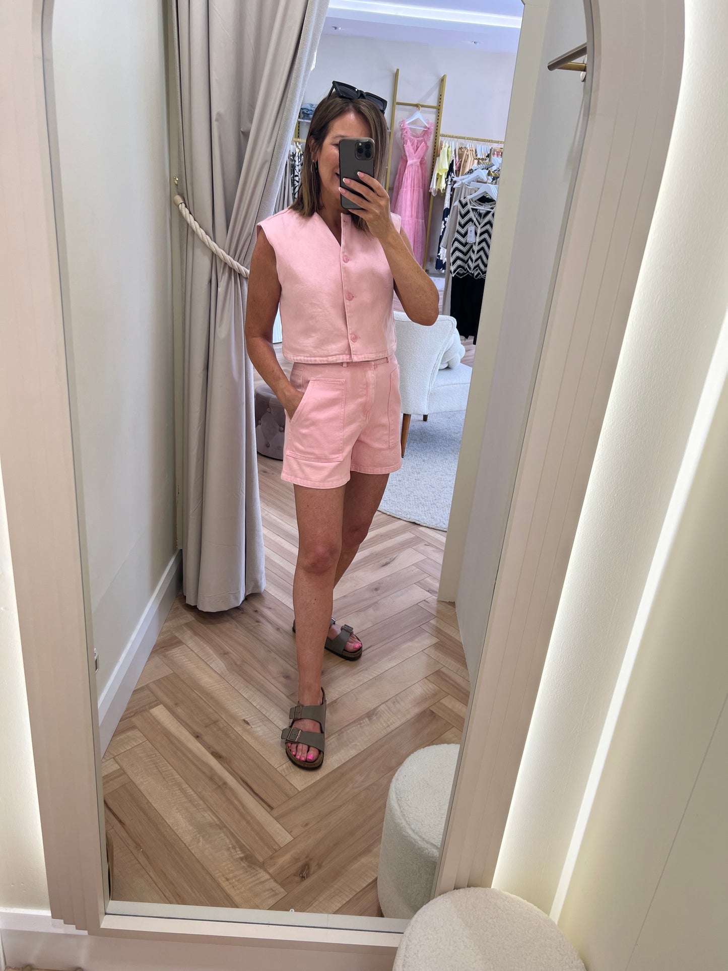 Jessie denim shorts in pink
