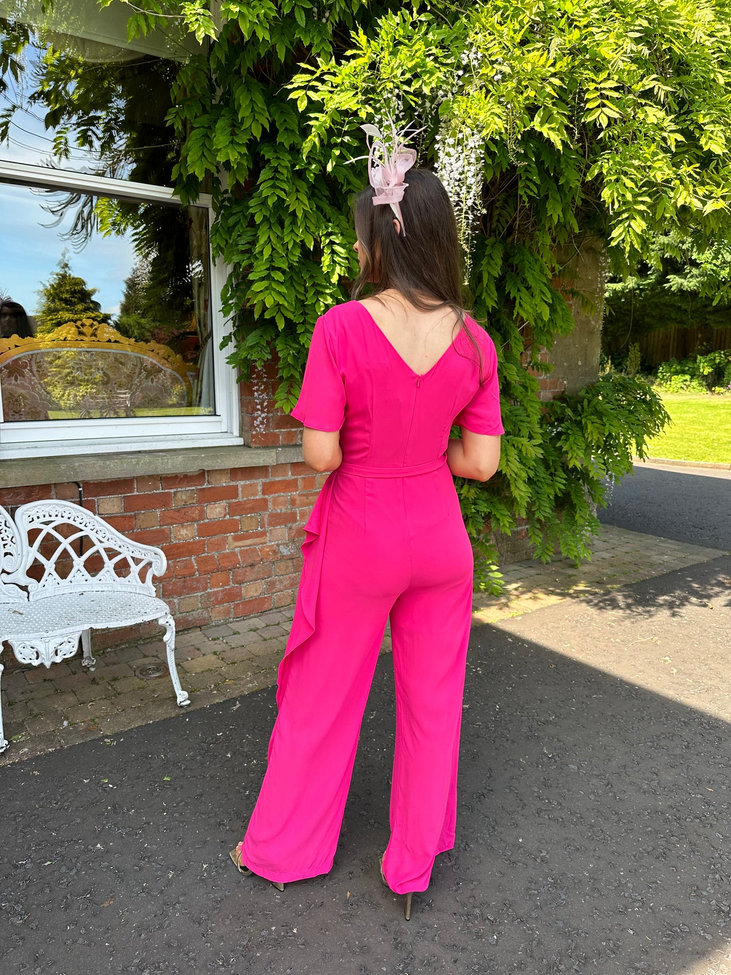 Fuchsia Pink Waterfall Jumpsuit