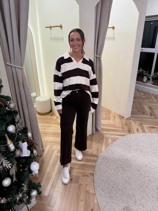 Vienna cropped jeans in chocolate brown