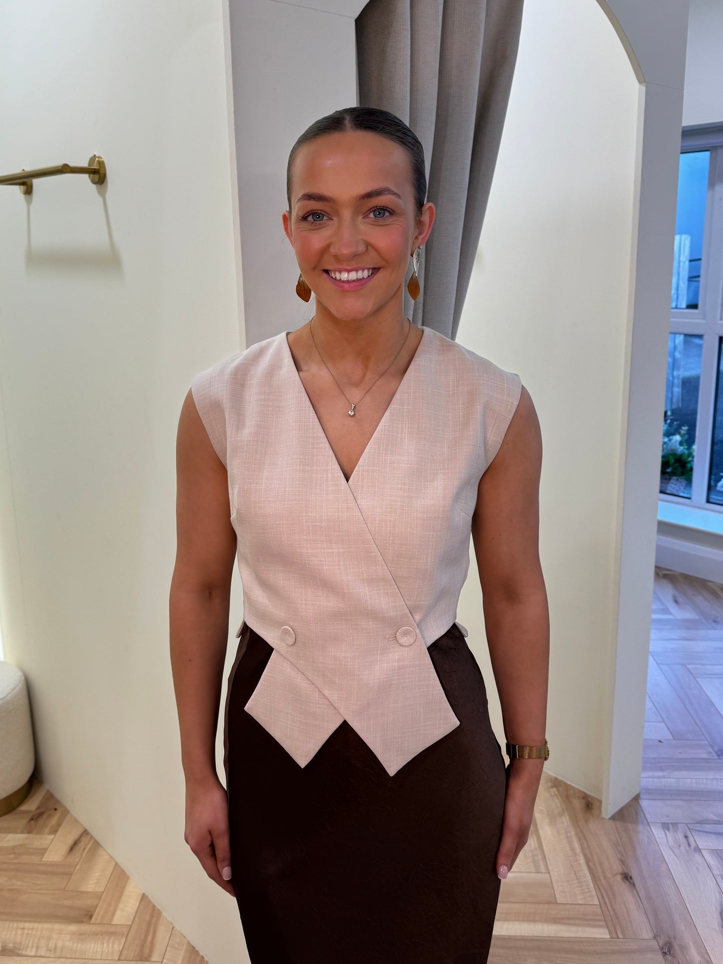 Lara Waistcoat in Beige