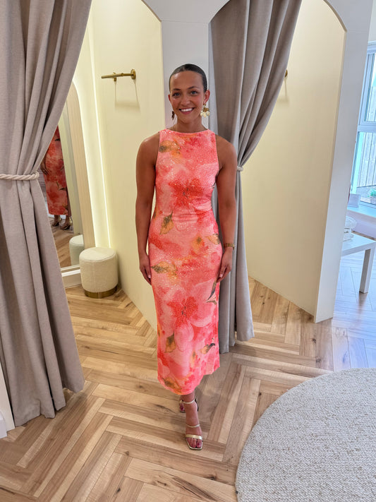 Lilou Printed Sequin Midaxi Dress