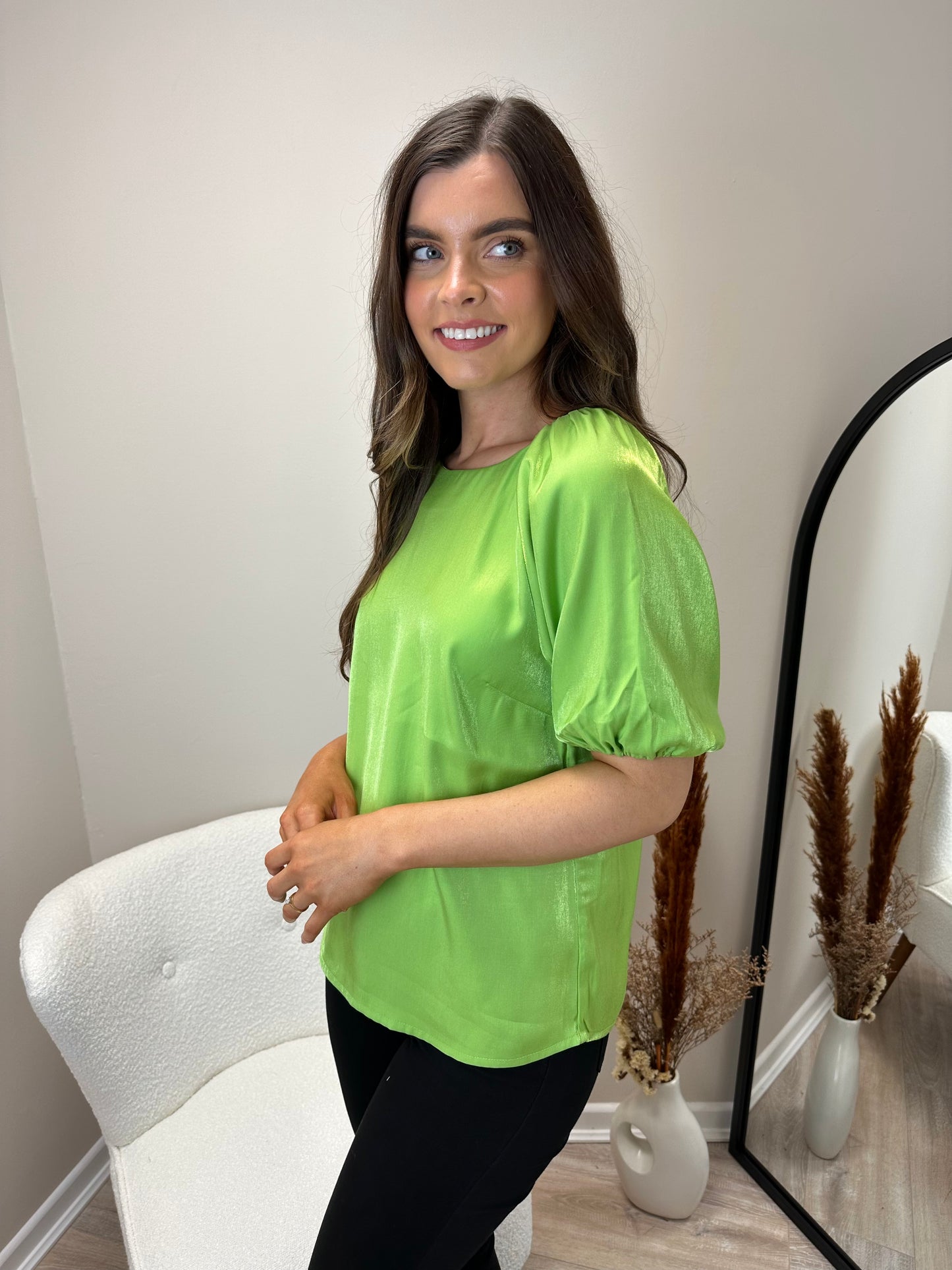 Ichi Ihkania Top in Parrot Green