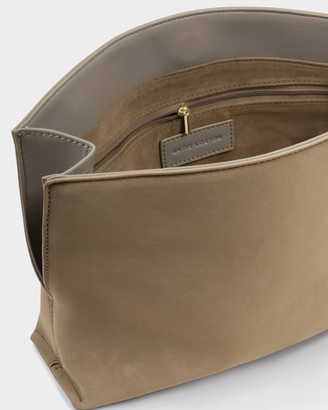 Freya Suedette Clutch in taupe