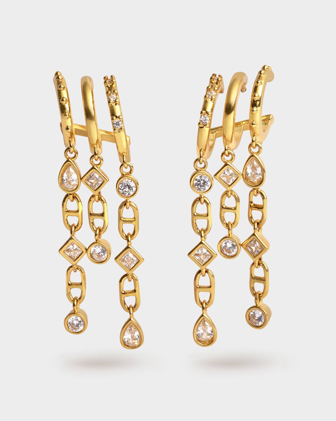 Champagne Hour Waterproof Gold Drop Earrings