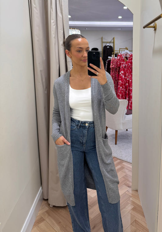 Viril long cardigan in grey