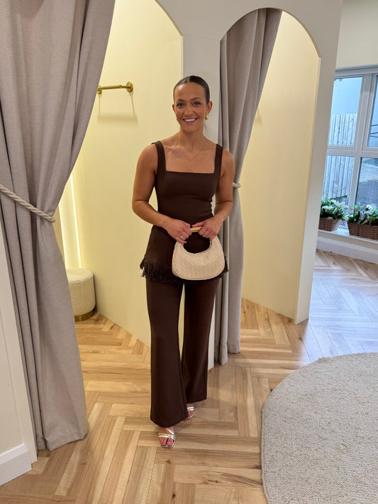 Verona Tweed Straight Leg Trousers