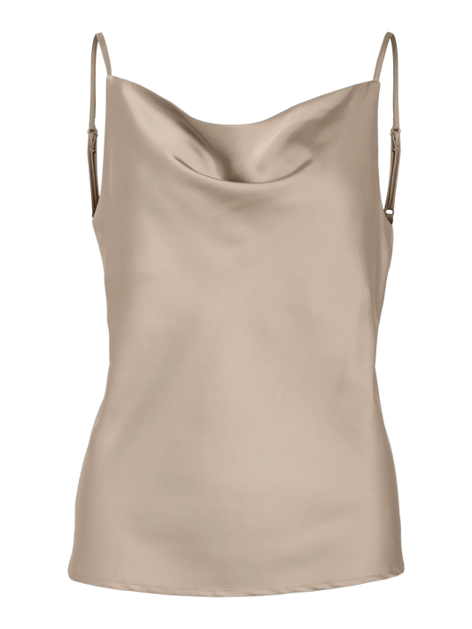 Vithalia satin cowl top in Cement