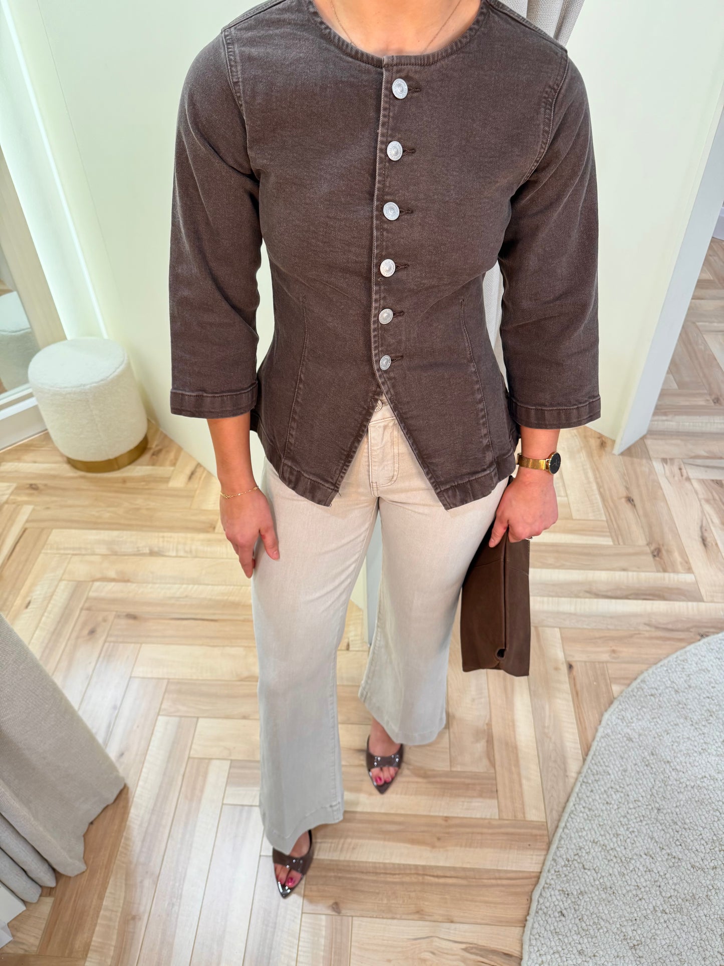 Selma brown denim top