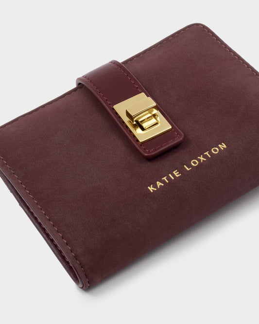 Orin Suedette Twist Lock Purse cherry suedette