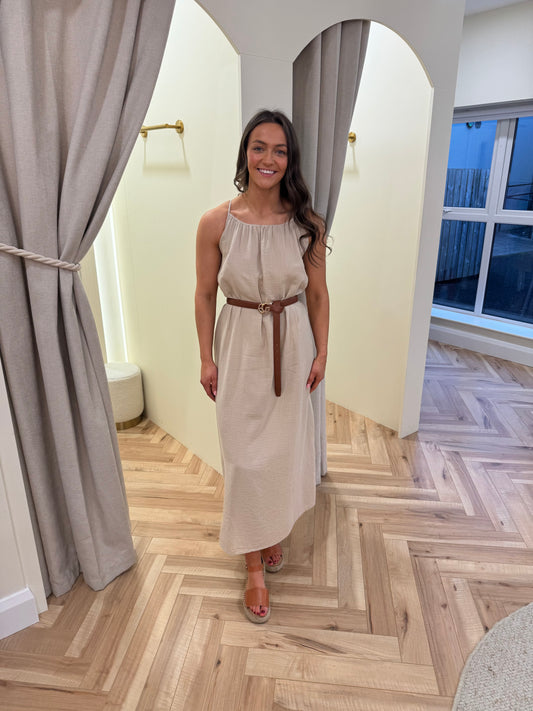 Vilania smock maxi slip dress