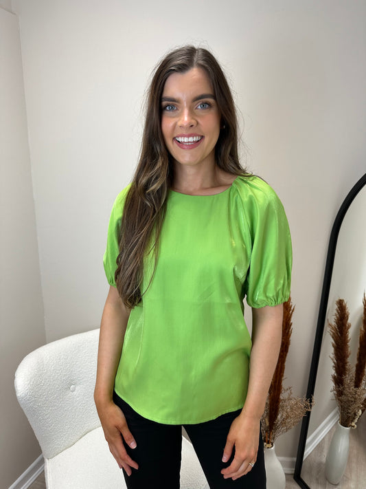 Ichi Ihkania Top in Parrot Green