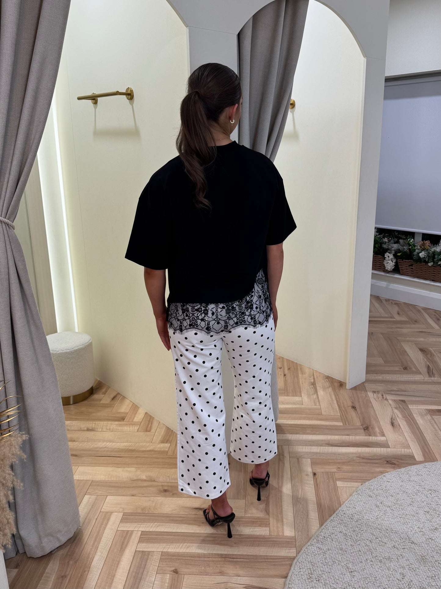 Brianne Polka Dot Cropped Trousers