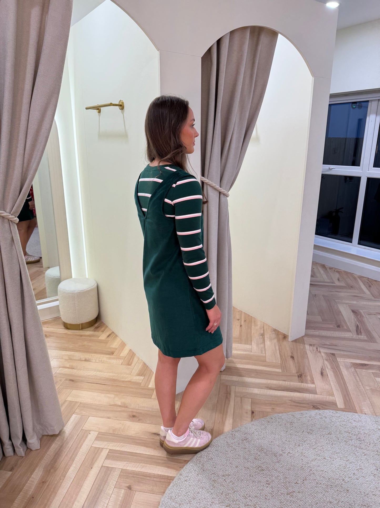 Kacy Tunic Dress in Green Cord