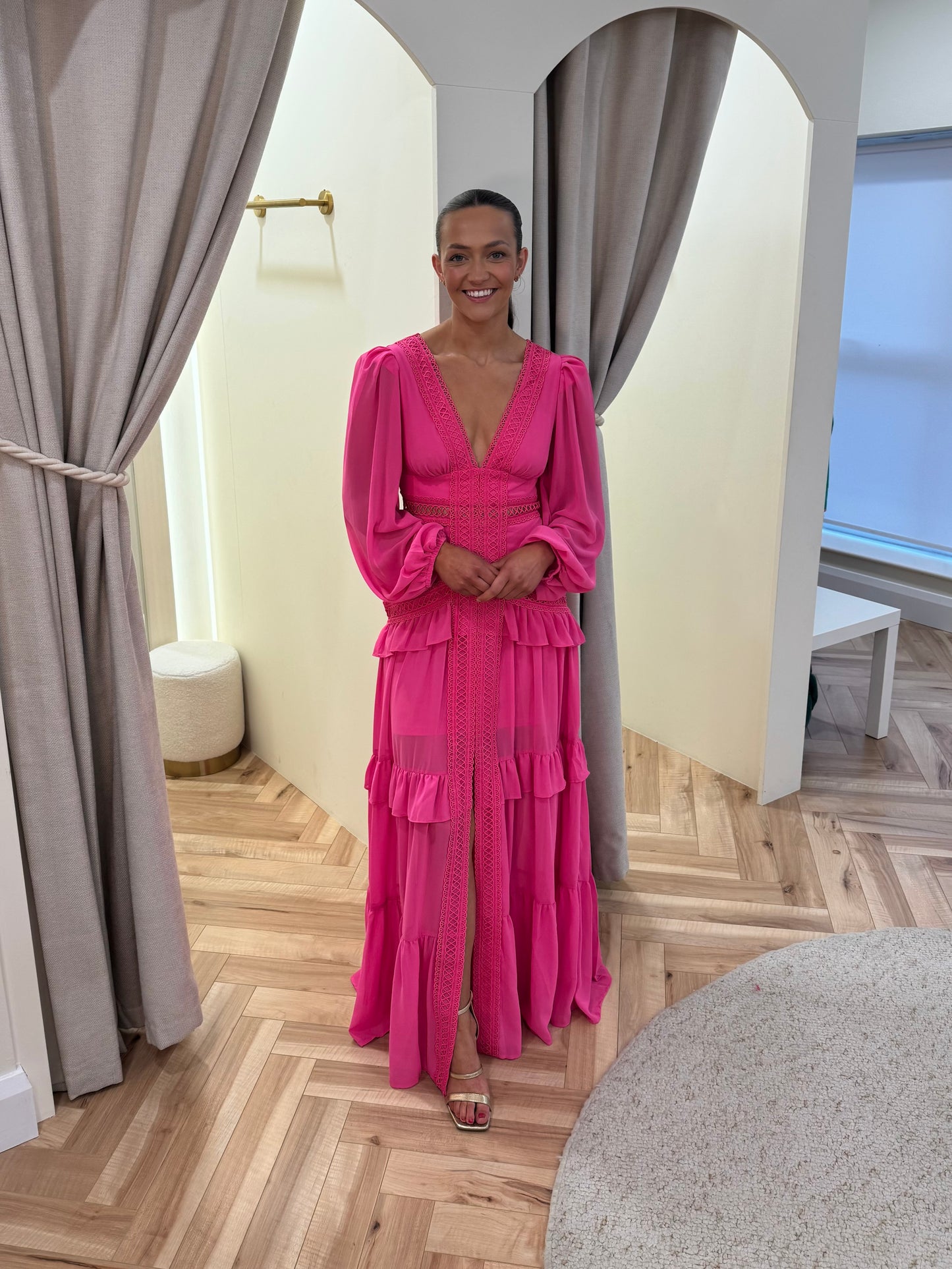 Pippa Maxi Dress in Fuchsia pink