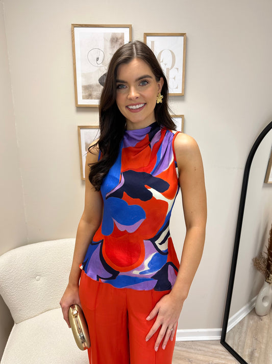 Cintia Top in Moving Flowers