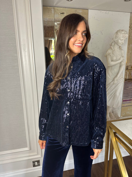 Maelle Shirt in Navy Sequin