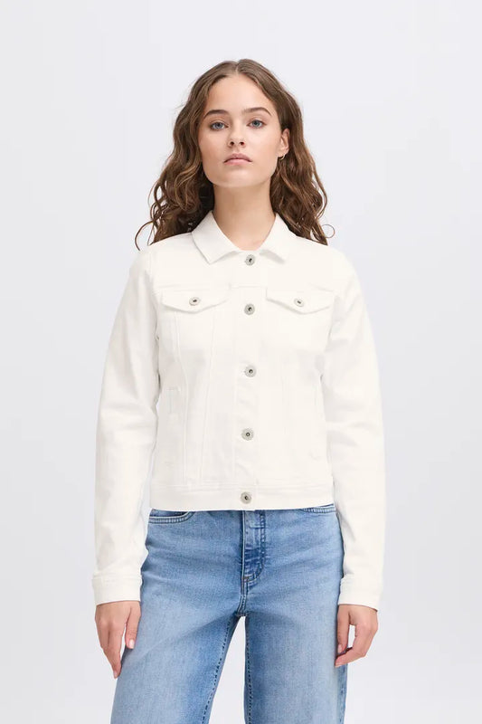 ICHI ihbilly white denim jacket