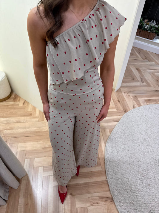 Traffic People Bella Top in red polka Dot