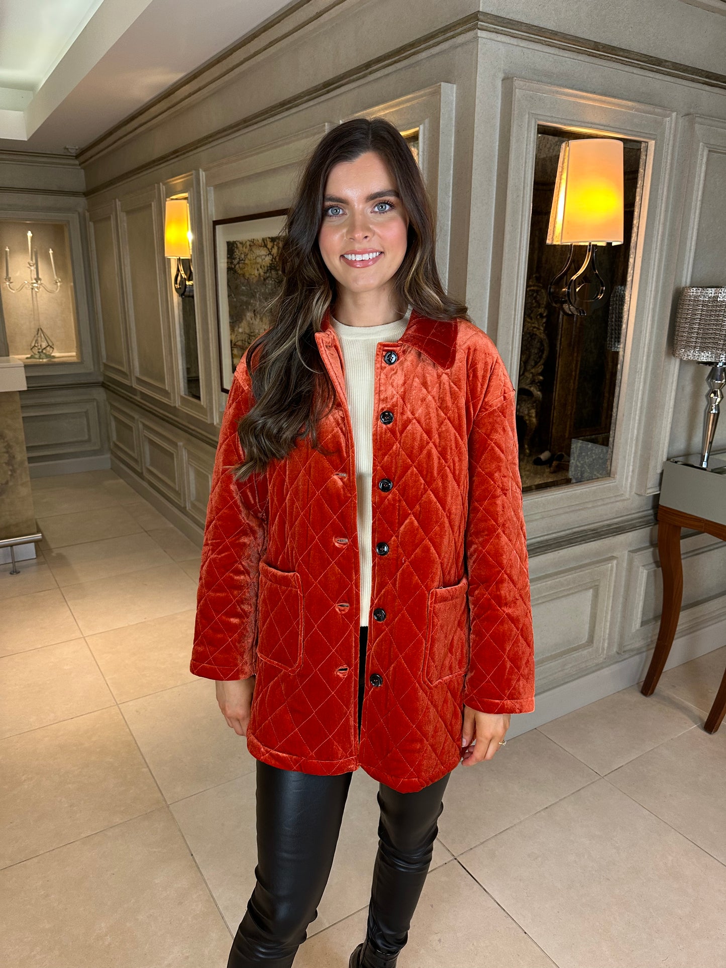 Laia Coat in Orange Brule