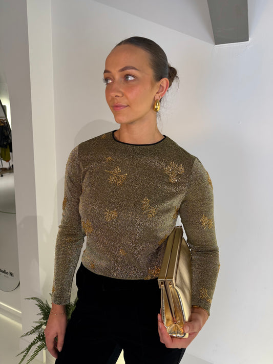 Traffic People Marge Top in Gold