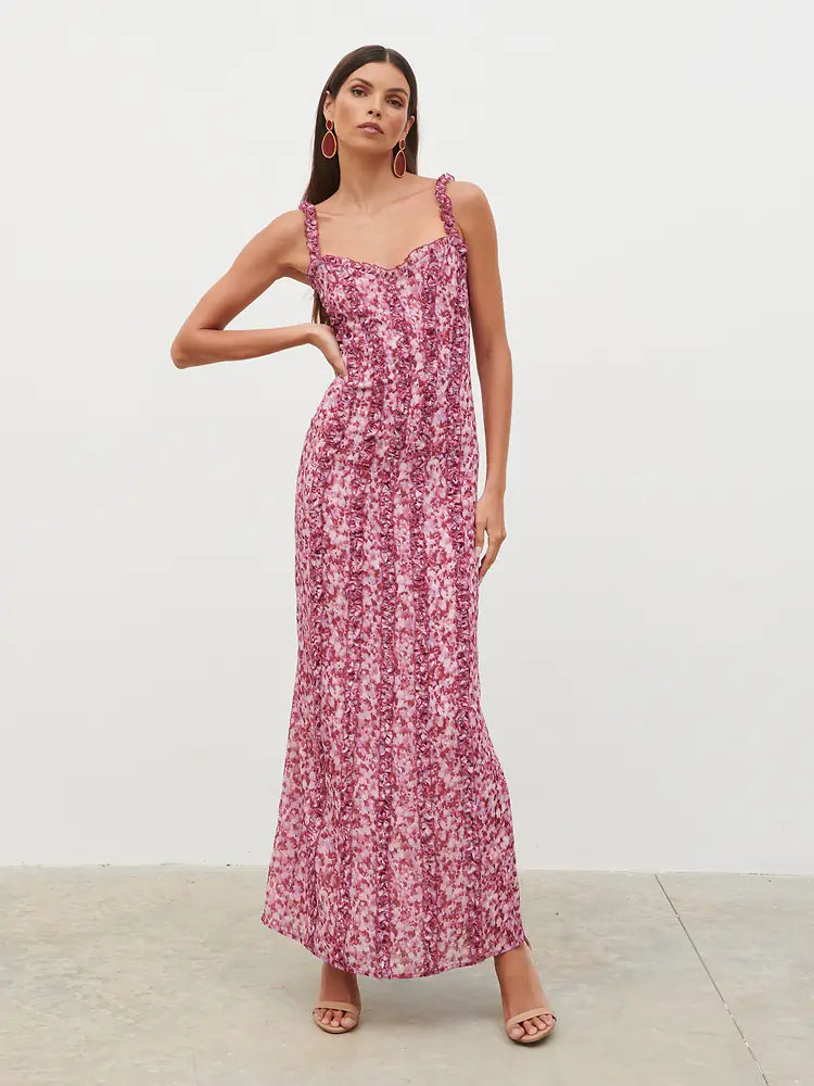 Ola Sweetheart Frill Maxi Dress