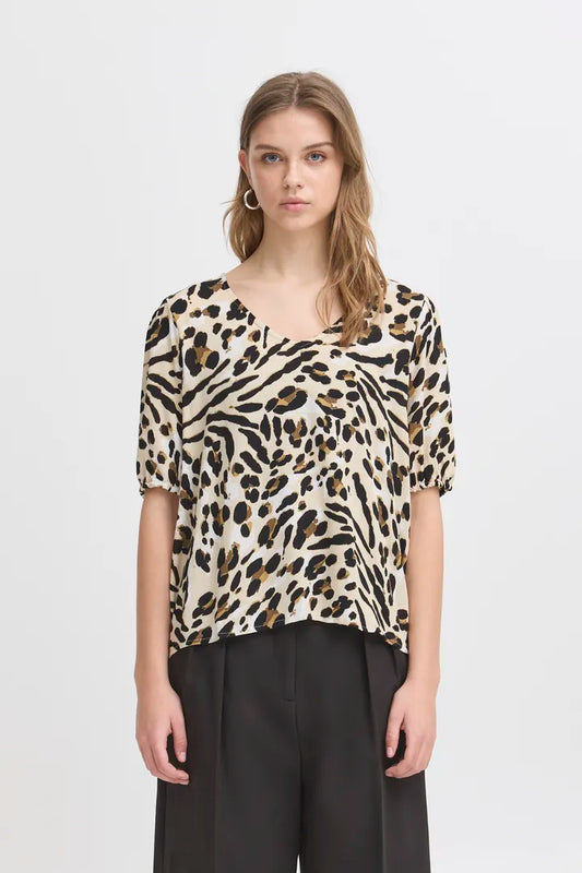 ICHI ihmarrakech leopard top