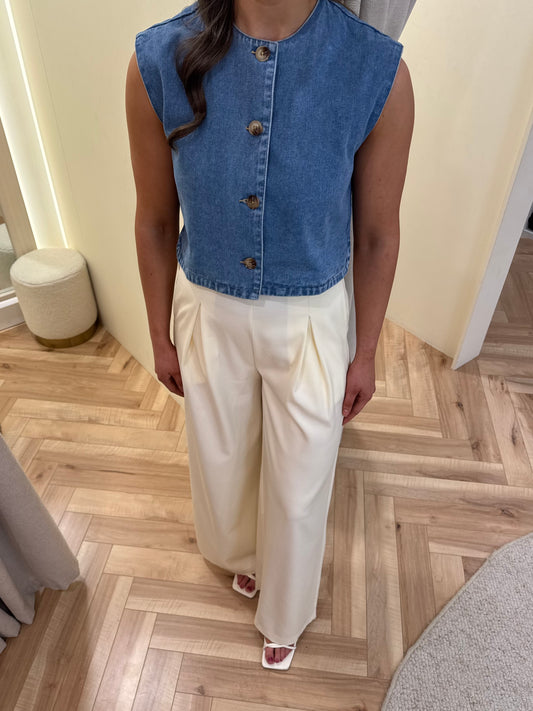 Jessie denim waistcoat in blue