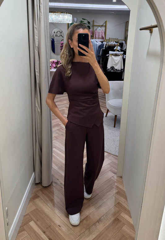 Marni Straight Leg Jersey Trousers in Brown