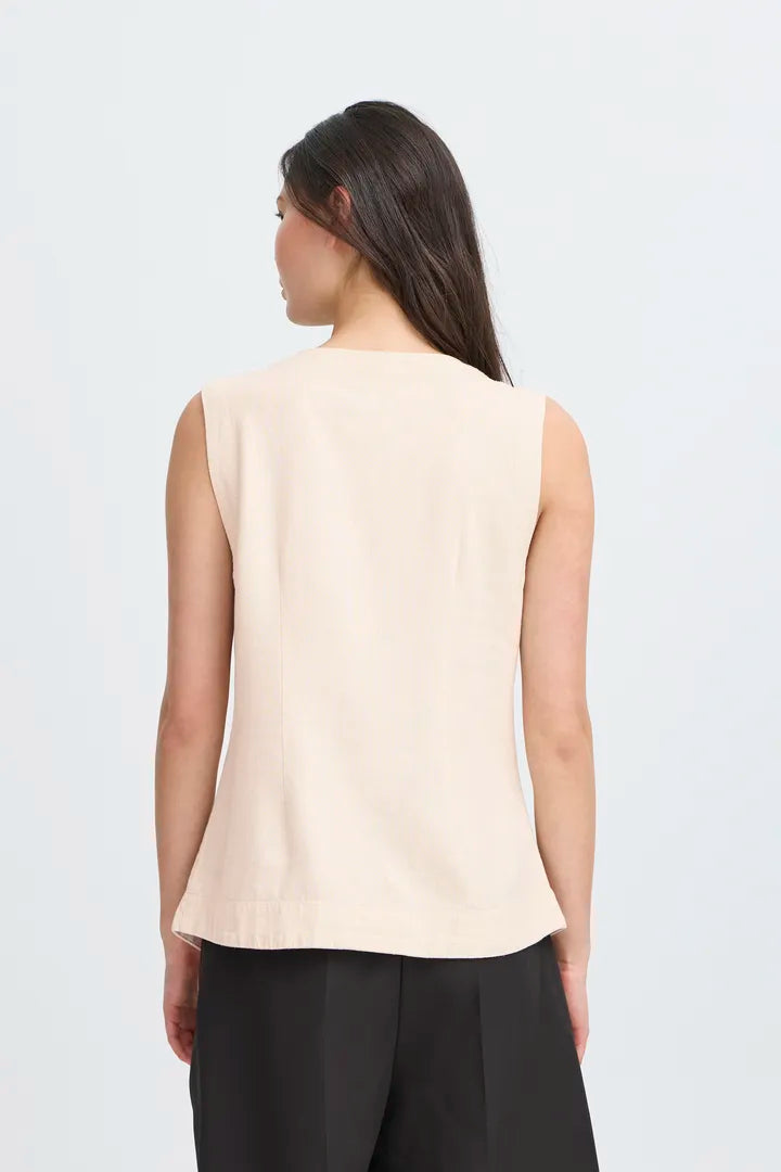 Ichi Ihlinno Waistcoat in natural ecru