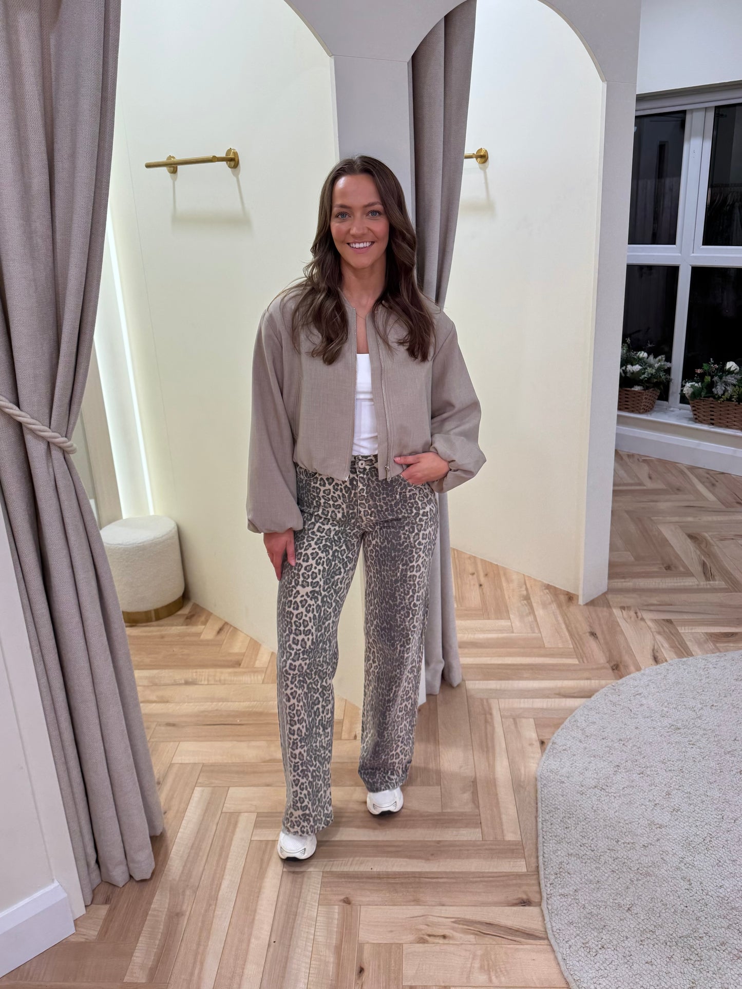 Bomber Jacket in Taupe