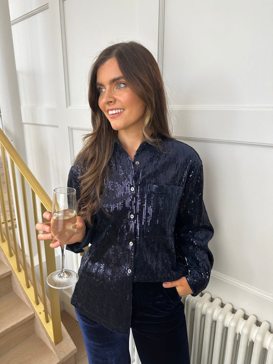 Maelle Shirt in Navy Sequin