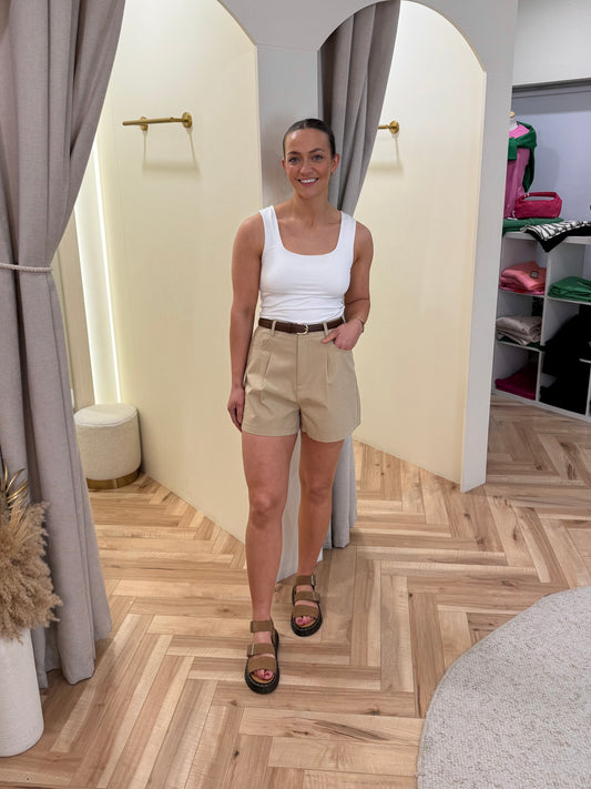 Belted shorts