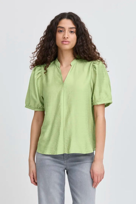 ICHI wilma blouse in green