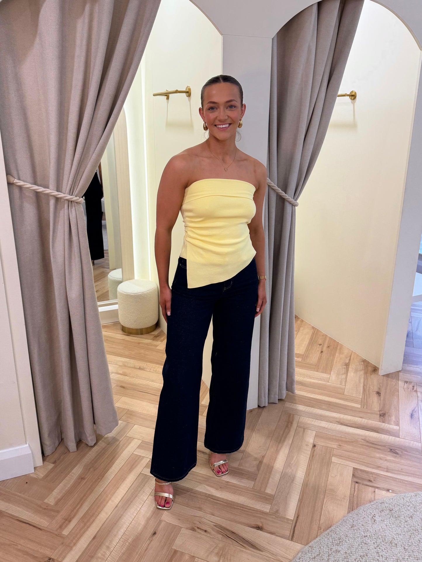 Lucy yellow bandeau top