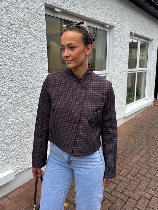 Nola blue and brown Checked Blazer