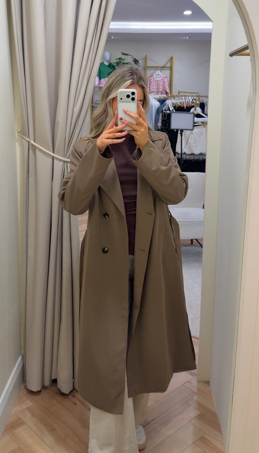 Scarlett Trenchcoat in Brown Lentil
