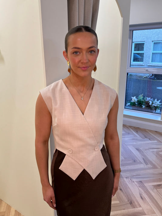 Lara Waistcoat in Beige