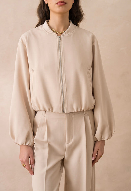 Bomber Jacket in Beige