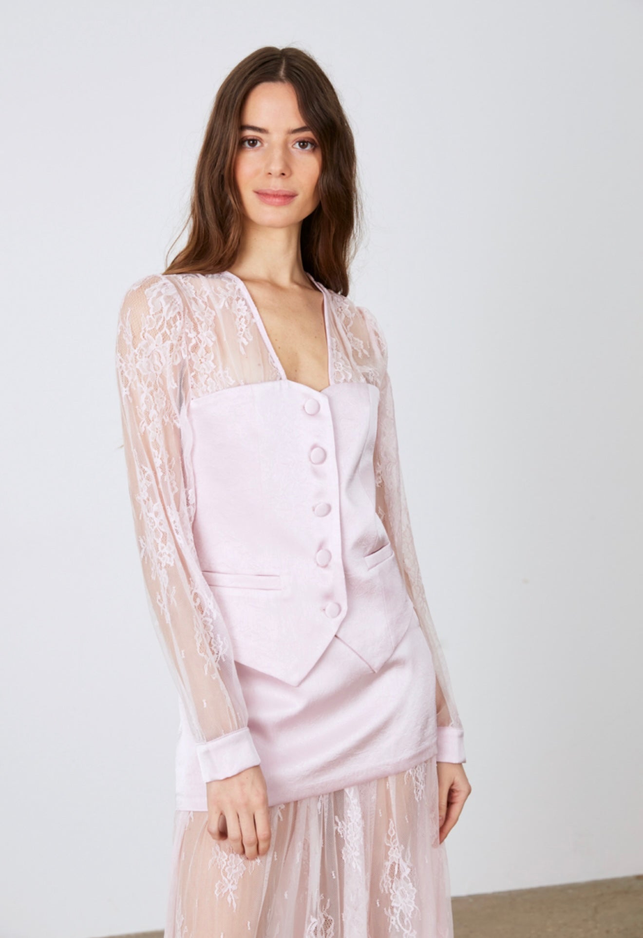 Sophia Lace Top in Pink