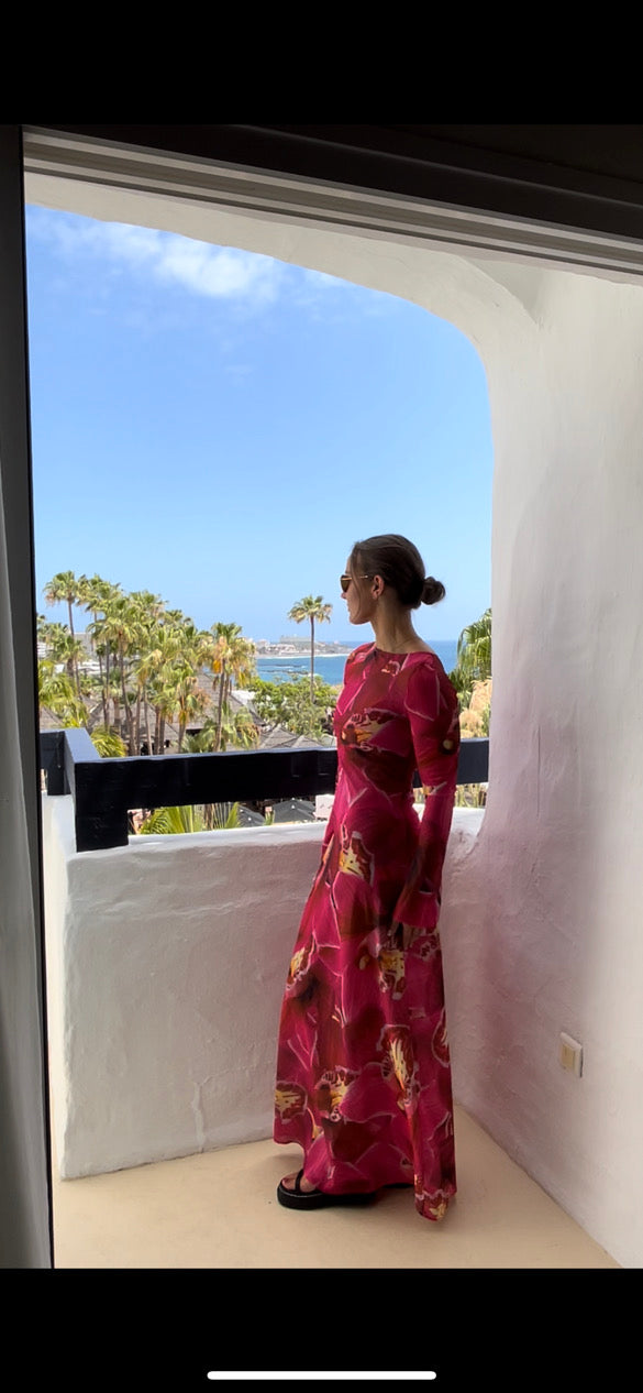 Carmen Mesh Sheer Maxi Dress