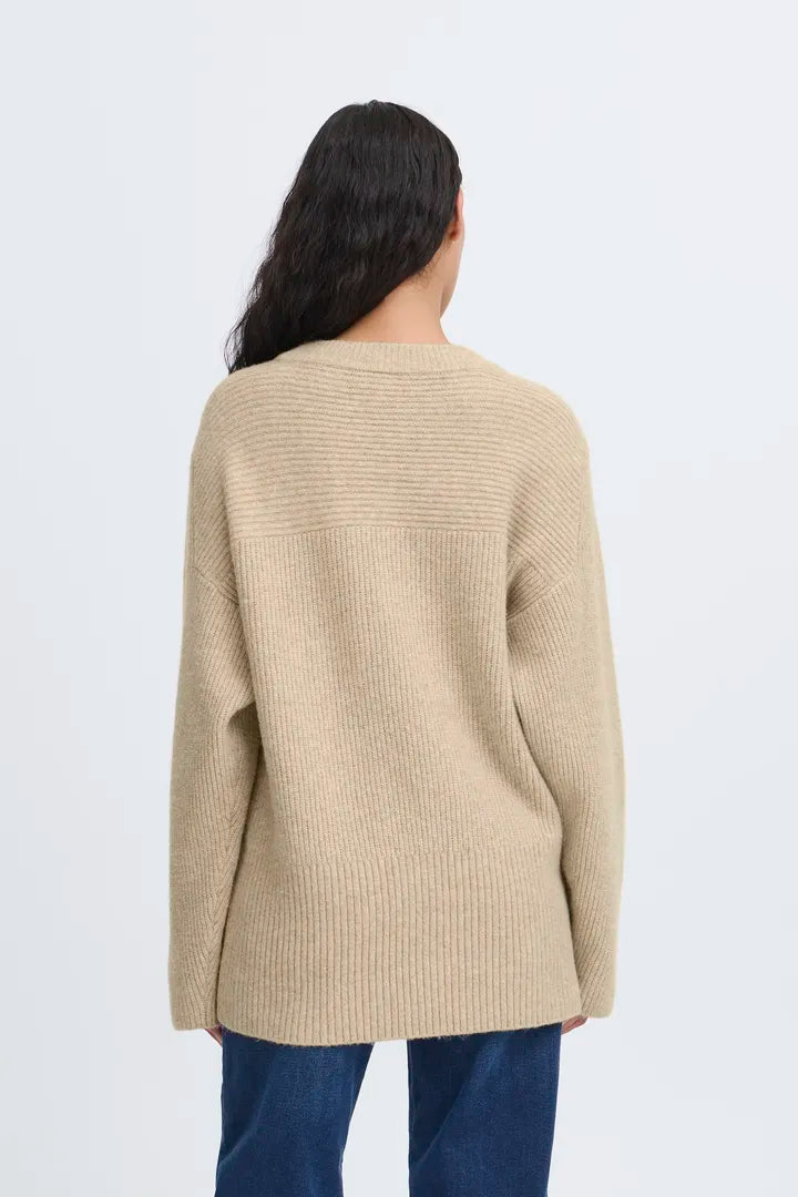 Ihducie Knit Pullover in Oatmeal Melange