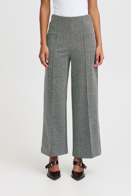 Ihkate Jacquard Trousers in Black/White