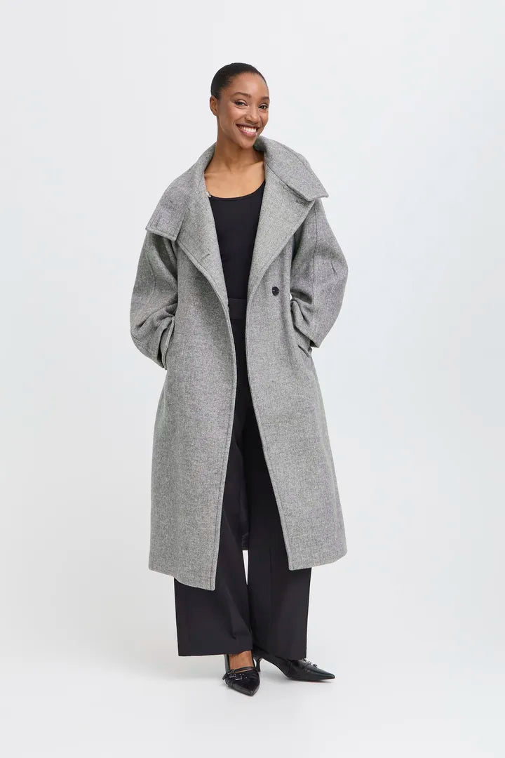 Ihgaziva Coat in Grey Melange