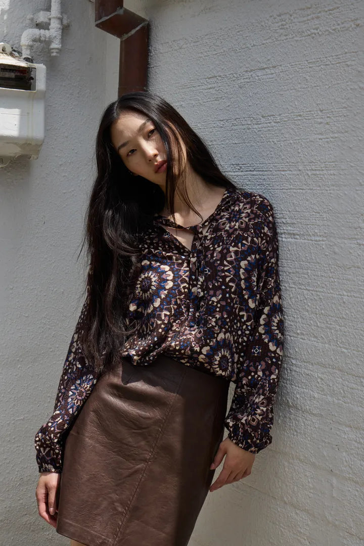 Ihkilavi leather look Skirt in Coffee Bean